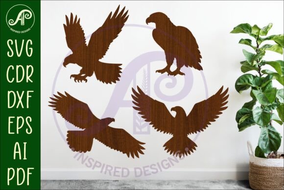 Bald Eagles Silhouette Shapes SVG for Crafters
