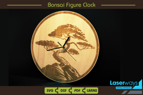 Bonsai Figure Wall Clock: A Laser-Cut Digital Design