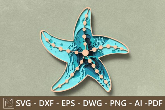 Bring the Ocean Home: Starfish Ocean Scene - 3D Laser Cut Art