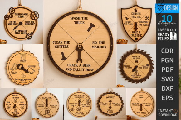 Dad Chore Wheel Laser Cut Bundle | CNC