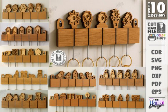 Family Wall Key Holders Laser Cut Bundle