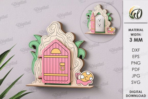 Fantasy Door for Sockets Laser Cut: A Digital Design Asset