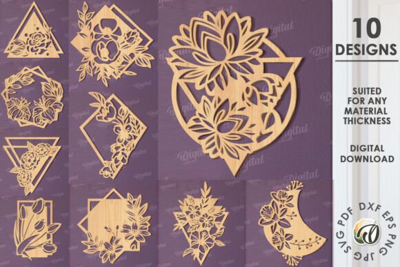 Floral Wall Decor Laser Cut Bundle: Digital Designs for Your Space