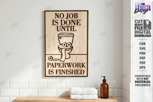 Funny Bathroom Wall Art Laser Cut | CNC