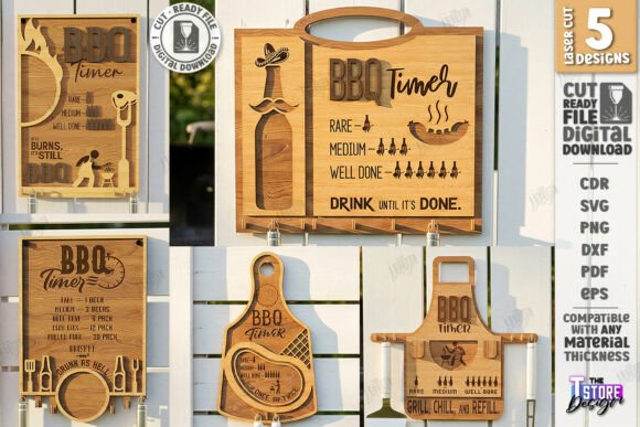Funny BBQ Timer Laser Cut Bundle for CNC Projects