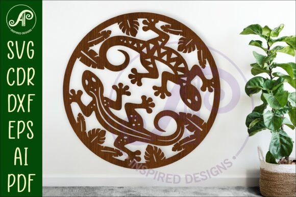 Geckos, Lizards Wall Sign SVG File for Home Decor