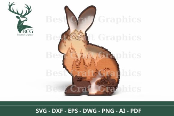 Layered Forest Bunny SVG: Woodland Charm for Your Projects
