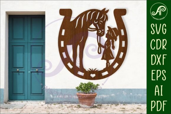 Little Cowgirl and Horse Wall Sign Svg