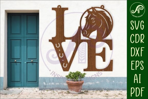 Love Word with Horse Theme Wall Art Sign