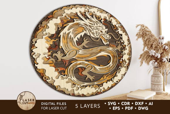 Multilayered Chinese Dragon: A Dynamic Design Asset