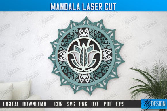 Multilayered Mandala Laser Cut: Intricate Wall Art Design