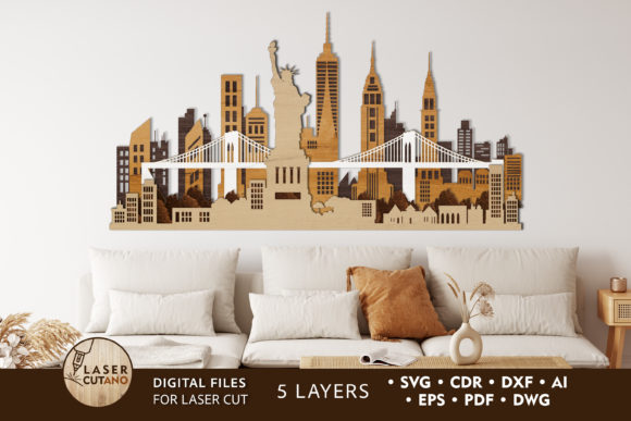 New York City Multilayer Laser Cut Files for Creative Projects