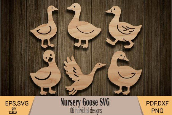 Nursery Goose SVG: Charming Laser Cut Decor for Your Little One