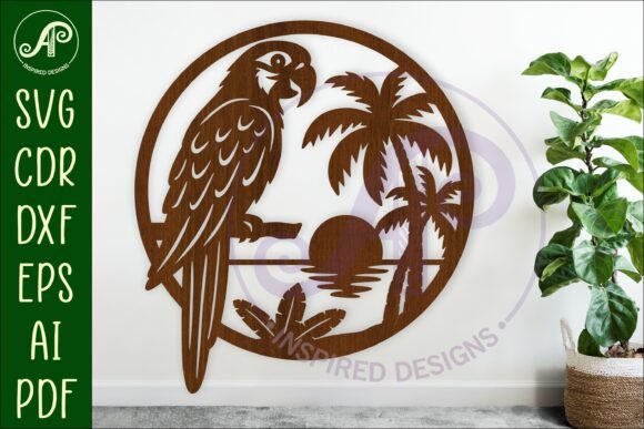 Parrot Bird Wall Sign Svg Laser Cut File