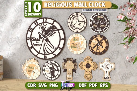 Religious Wall Clocks Laser Cut Bundle