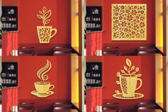 Stunning Laser Cut Coffee Shop Sign SVG Bundle