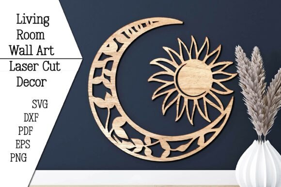 Sun and Moon Wall Art Laser Cut: Celestial Decor for Your Home