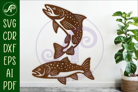 Trout Fish Silhouette Laser Cut Wall Art